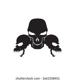 Crossbones death skull, danger or poison flat icon for apps and websites