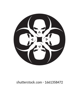 Crossbones death skull, danger or poison flat icon for apps and websites