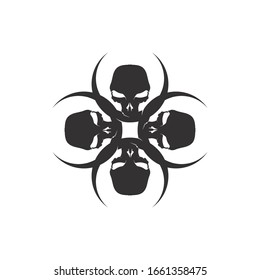 Crossbones death skull, danger or poison flat icon for apps and websites