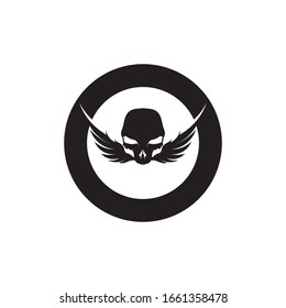 Crossbones death skull, danger or poison flat icon for apps and websites