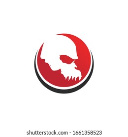 Crossbones death skull, danger or poison flat icon for apps and websites