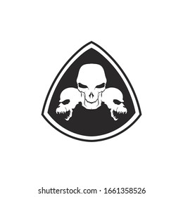 Crossbones death skull, danger or poison flat icon for apps and websites