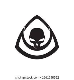 Crossbones death skull, danger or poison flat icon for apps and websites