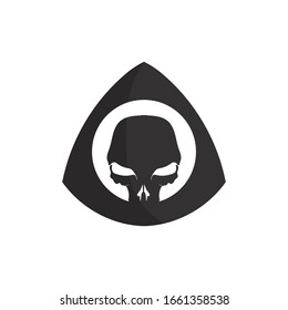 Crossbones death skull, danger or poison flat icon for apps and websites