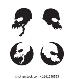 Crossbones death skull, danger or poison flat icon for apps and websites