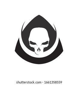 Crossbones death skull, danger or poison flat icon for apps and websites