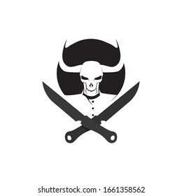 Crossbones death skull, danger or poison flat icon for apps and websites