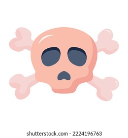 Crossbones flat editable icon download