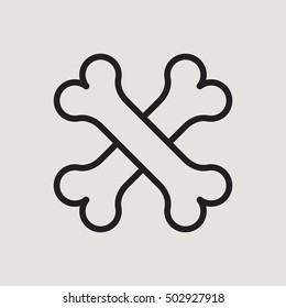 Crossbones Halloween Outline Vector Icon