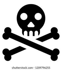 
Crossbones and human head is symbol of danger and known as human skull 
