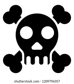 
Crossbones and human head is symbol of danger and known as human skull 
