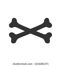 Crossbones icon isolated on white background. Vector illustration