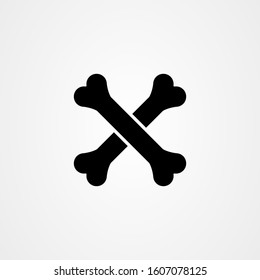Crossbones icon logo design. flat vector illustration