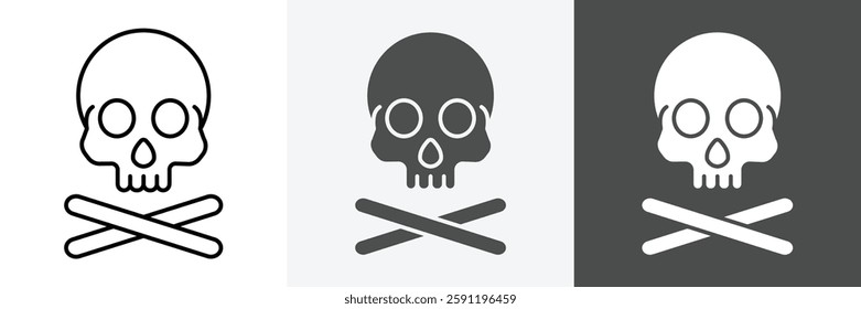 Crossbones icon set vector art