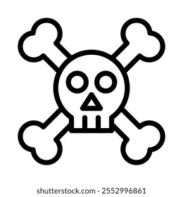 Crossbones icon in thin line style vector illustration graphic design