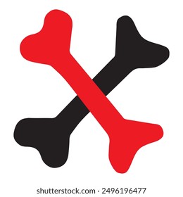 Crossbones icon vector design. x bone icon vector design