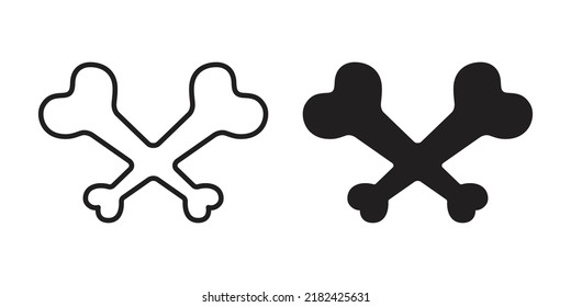 crossbones icon vector Halloween dog logo skull pirate symbol ghost cartoon character doodle illustration design clip art