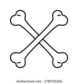 crossbones icon vector Halloween logo skull pirate symbol dog bone ghost head cartoon character doodle illustration design