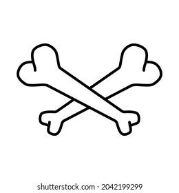 crossbones icon vector Halloween logo skull pirate symbol dog bone ghost cartoon character doodle illustration design