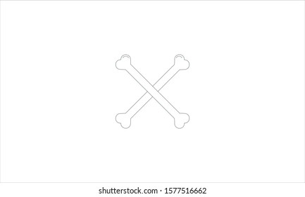 Crossbones icon. Vector on a white background.