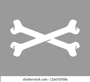 Crossbones isolated. crossed bones Part of skeleton. Vector illustration
