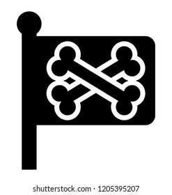 
Crossbones over a flag, pirate flag 
