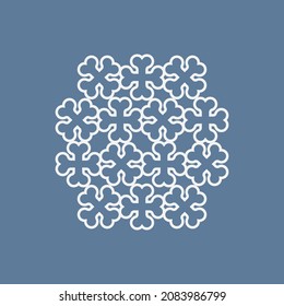 Crossbones Pattern Forming Simple Hexagonal Model Outline Vector illustration