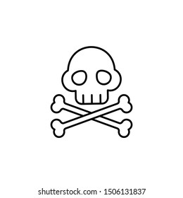 Crossbones, pirate icon. Element of pirate thin line icon