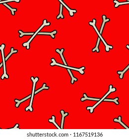 crossbones seamless doodle pattern
