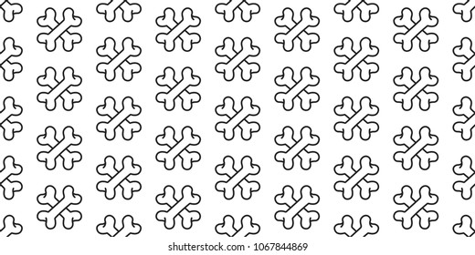 crossbones seamless pattern bone vector french bulldog pug isolated Halloween background repeat wallpaper