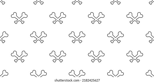 crossbones seamless pattern dog bone pirate footprint french bulldog puppy vector pet cartoon skeleton halloween ghost repeat wallpaper tile background scarf isolated gift wrapping paper doodle illust