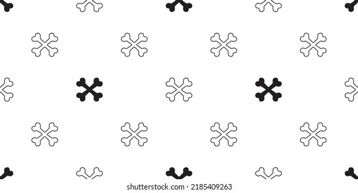 crossbones seamless pattern dog bone pirate footprint french bulldog puppy vector pet cartoon skeleton halloween ghost repeat wallpaper gift wrapping paper scarf isolated tile background doodle illust