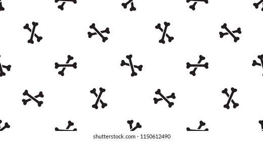 Crossbones seamless pattern vector Halloween skull bone pirate Ghost scarf isolated repeat wallpaper tile background