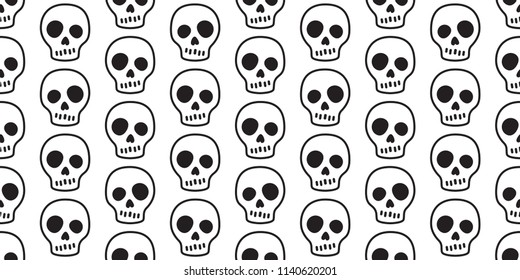 Crossbones seamless skull vector Halloween pattern bone Ghost poison tile background scarf isolated repeat wallpaper