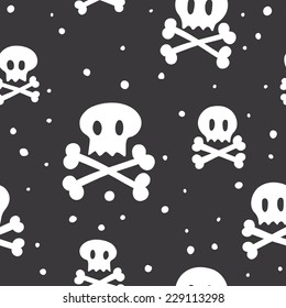 "Crossbones" seamless vector pattern (black)