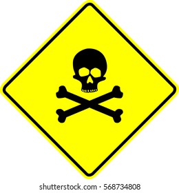 Skull Crossbones Symbol Warning Sign Isolated Stock Vector (Royalty ...