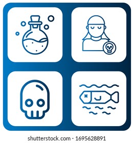 crossbones simple icons set. Contains such icons as Poison, Pirate, Skull, Dead, can be used for web, mobile and logo