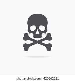 Crossbones and skull death flat icon. Vector illustration.