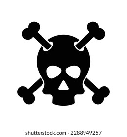 Crossbones and skull death vector icon. isolated on white background. vector illustration