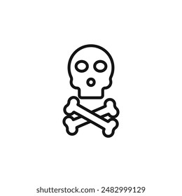 Crossbones skull icon logo sign vector outline