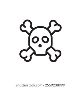 Crossbones skull icon Outline vector for web ui