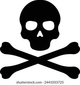 Crossbones and skull icon symbol. Vector Illustration.