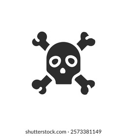 Crossbones skull icon web design in vector