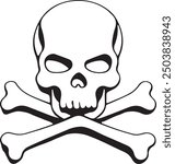 crossbones and skull vector silhouettes illastration art