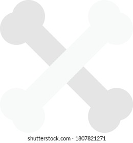 crossbones vector flat color icon 
