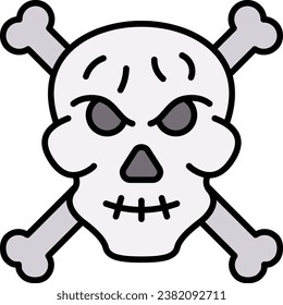 Crossbones vector icon. Can be used for printing, mobile and web applications.