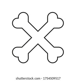 Crossbones vector icon, outline flat style