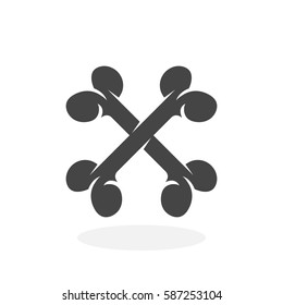 Crossbones vector logo. Flat design style. Modern vector pictogram for web graphics - stock vector