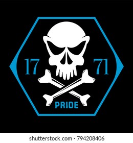 Crossbones vector on black