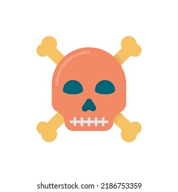 Crossbones vector Solid Icon Design illustration. Halloween Symbol on White background EPS 10 File